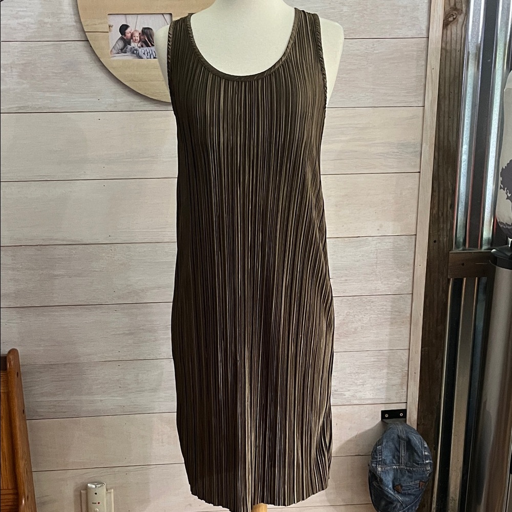NEW H & M Striped Brown Sleeveless Dress XS